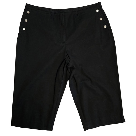 Talbots Pants - Talbots Black Sailor Button Stretch Cotton Capri's Women's Sz 20 Nautical